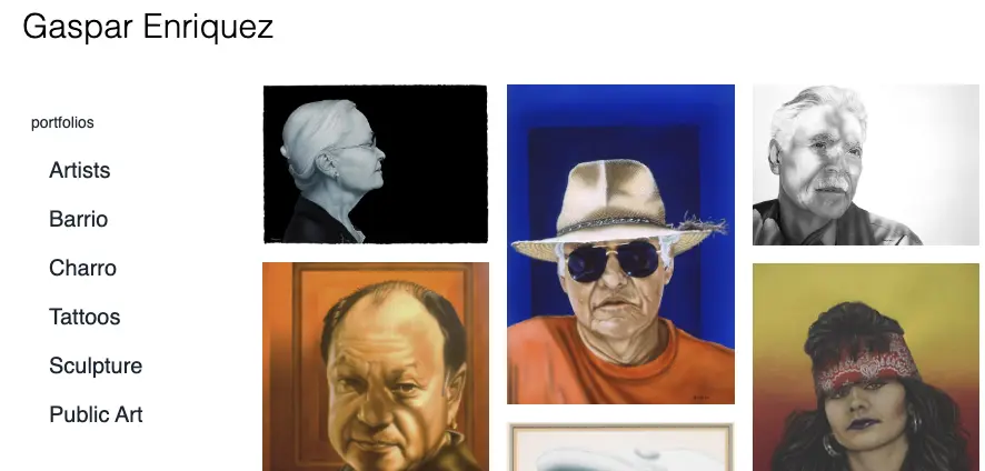 Screenshot of the Gaspar Enriquez websites